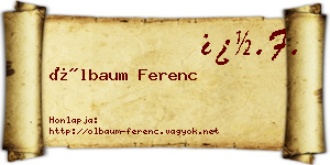 Ölbaum Ferenc névjegykártya